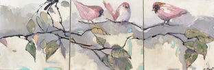 Original art for sale at UGallery.com | Pink Bird Club by Mary Pratt | $800 | oil painting | 12' h x 36' w | photo 1