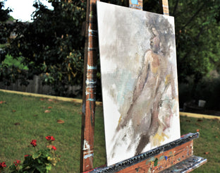 Original art for sale at UGallery.com | Reclining by Mary Pratt | $450 | oil painting | 20' h x 16' w | photo 2