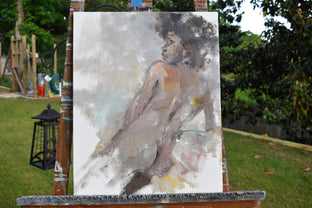 Original art for sale at UGallery.com | Reclining by Mary Pratt | $450 | oil painting | 20' h x 16' w | photo 3