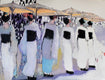 Original art for sale at UGallery.com | Sashaying Geishas by Mary Pratt | $2,675 | oil painting | 30' h x 40' w | thumbnail 1