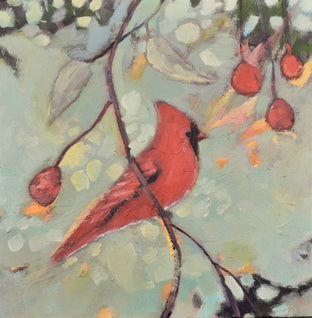 Original art for sale at UGallery.com | Tiny Red by Mary Pratt | $475 | oil painting | 16' h x 16' w | photo 1