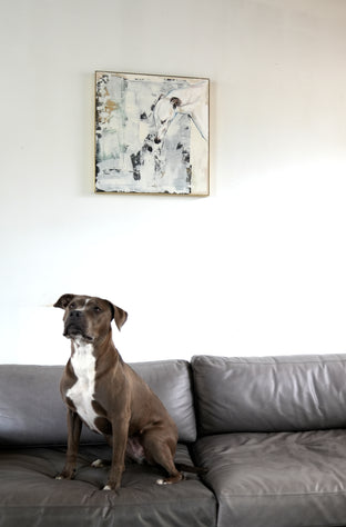 Original art for sale at UGallery.com | Dog #1 by Matson Ambroise | $1,150 | oil painting | 23.75' h x 22.5' w | photo 3