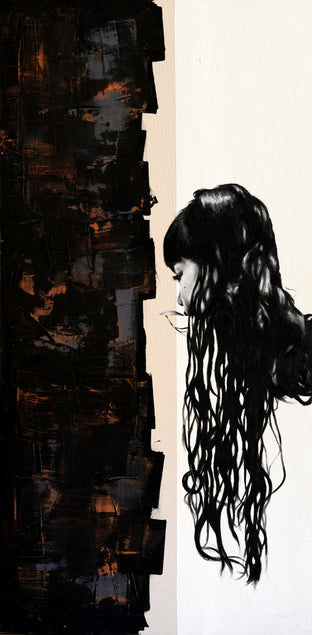 Original art for sale at UGallery.com | Long Hair by Matson Ambroise | $1,600 | oil painting | 48' h x 24' w | photo 1