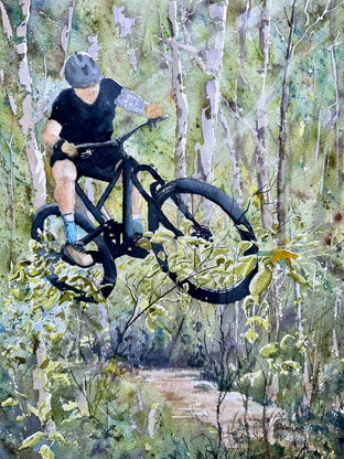 Original art for sale at UGallery.com | Catching Air by Maurice Dionne | $475 | watercolor painting | 15' h x 11' w | photo 1