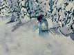 Original art for sale at UGallery.com | First Tracks by Maurice Dionne | $525 | watercolor painting | 12' h x 16' w | thumbnail 4