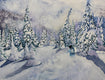 Original art for sale at UGallery.com | First Tracks by Maurice Dionne | $525 | watercolor painting | 12' h x 16' w | thumbnail 1