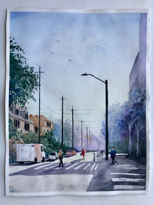 Original art for sale at UGallery.com | Going Home by Maurice Dionne | $550 | watercolor painting | 17.25' h x 13.25' w | photo 2