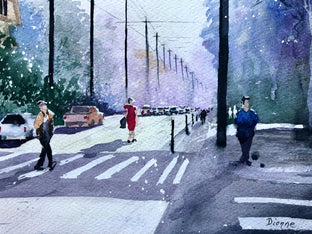 Original art for sale at UGallery.com | Going Home by Maurice Dionne | $550 | watercolor painting | 17.25' h x 13.25' w | photo 4