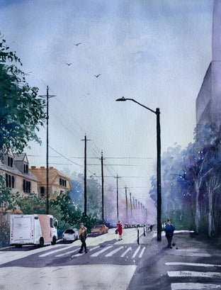 Original art for sale at UGallery.com | Going Home by Maurice Dionne | $550 | watercolor painting | 17.25' h x 13.25' w | photo 1