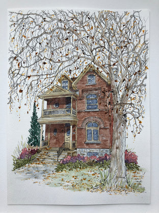 Original art for sale at UGallery.com | House 10 by Maurice Dionne | $475 | watercolor painting | 15' h x 11' w | photo 3
