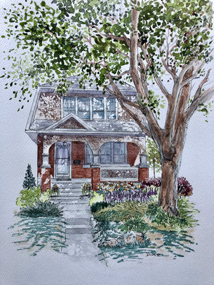 Original art for sale at UGallery.com | House 11 by Maurice Dionne | $475 | watercolor painting | 15' h x 11' w | photo 1
