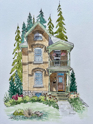 Original art for sale at UGallery.com | House 12 by Maurice Dionne | $475 | watercolor painting | 15' h x 11' w | photo 1