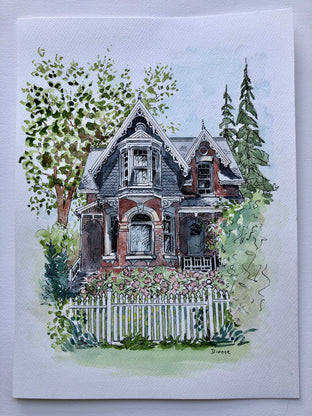 Original art for sale at UGallery.com | House 3 by Maurice Dionne | $475 | watercolor painting | 15' h x 11' w | photo 2