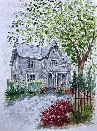 Original art for sale at UGallery.com | House 4 by Maurice Dionne | $475 | watercolor painting | 15' h x 11' w | photo 1
