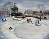 Original art for sale at UGallery.com | Night Skating by Maurice Dionne | $475 | watercolor painting | 11' h x 14' w | thumbnail 1