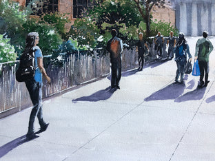 Original art for sale at UGallery.com | Returning From the Market by Maurice Dionne | $800 | watercolor painting | 17' h x 22' w | photo 4