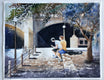 Original art for sale at UGallery.com | Waiting by Maurice Dionne | $800 | watercolor painting | 17.5' h x 22' w | thumbnail 2