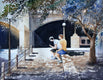 Original art for sale at UGallery.com | Waiting by Maurice Dionne | $800 | watercolor painting | 17.5' h x 22' w | thumbnail 1
