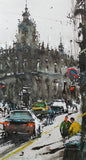 Original art for sale at UGallery.com | Barcelona Streets by Maximilian Damico | $600 | watercolor painting | 15' h x 9' w | thumbnail 1