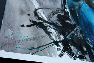 Blu Vespa on Amalfi Coast by Maximilian Damico |  Side View of Artwork 