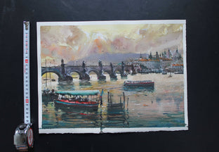 Bridge, Boats and Castle by Maximilian Damico |  Context View of Artwork 