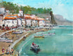 Original art for sale at UGallery.com | Croatia Marina by Maximilian Damico | $700 | watercolor painting | 11' h x 15' w | thumbnail 1