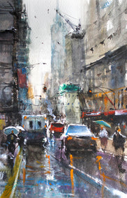 watercolor painting by Maximilian Damico titled Fifth Avenue