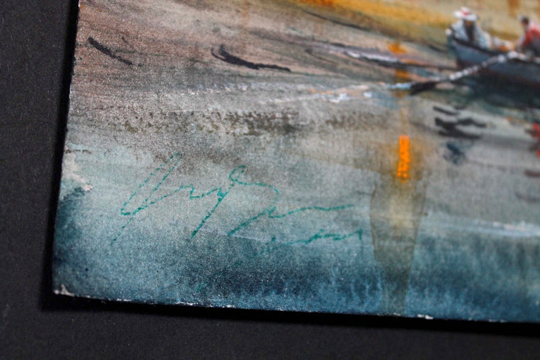 Prague River and Castle at Dusk by Maximilian Damico |  Side View of Artwork 