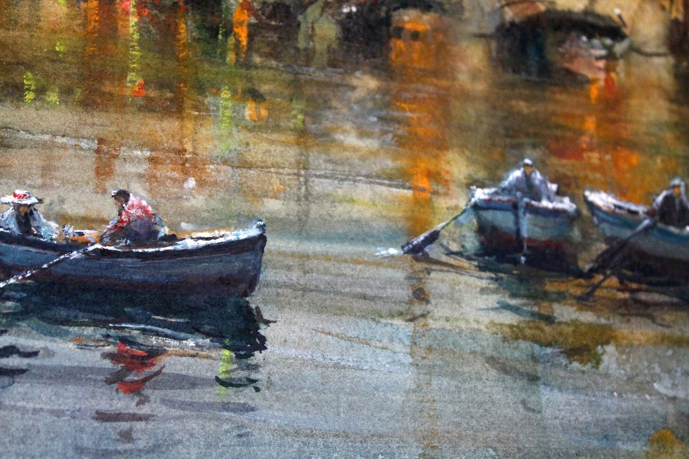 Prague River and Castle at Dusk by Maximilian Damico |  Closeup View of Artwork 