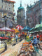 Original art for sale at UGallery.com | Prague Street Market by Maximilian Damico | $700 | watercolor painting | 15' h x 11' w | thumbnail 1