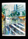 Original art for sale at UGallery.com | San Francisco Raining Road by Maximilian Damico | $600 | watercolor painting | 11' h x 8.2' w | thumbnail 3