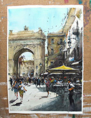 Original art for sale at UGallery.com | Sicilia Bella by Maximilian Damico | $1,000 | watercolor painting | 23.6' h x 16' w | photo 3