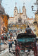 Original art for sale at UGallery.com | Sunday at Spanish Steps by Maximilian Damico | $650 | watercolor painting | 11' h x 8.2' w | thumbnail 1