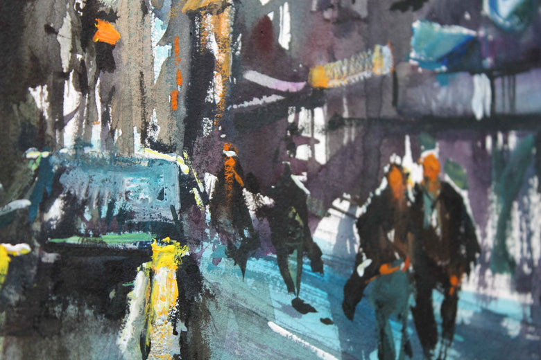 Walking Through Tokyo Streets by Maximilian Damico |   Closeup View of Artwork 