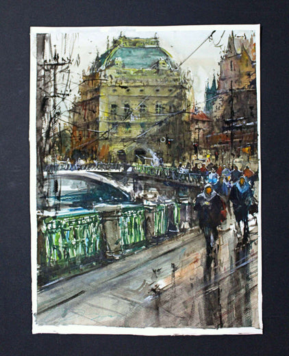 Winter Coming in Prague by Maximilian Damico |  Context View of Artwork 