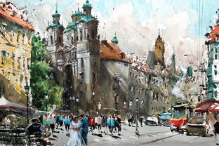 Wonderful Day in Staromestska- Commission by Maximilian Damico |  Side View of Artwork 