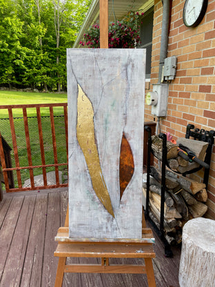 Original art for sale at UGallery.com | Respire I by Maya Malioutina | $2,200 | mixed media artwork | 40' h x 16' w | photo 3