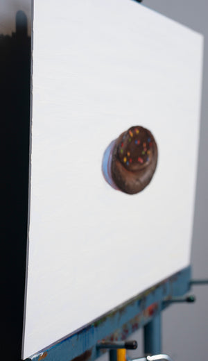 Chocolate Frosted Cookie by McGarren Flack |  Side View of Artwork 