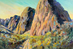 Original art for sale at UGallery.com | Road through Time by Melissa Gannon | $1,300 | mixed media artwork | 24' h x 36' w | thumbnail 1