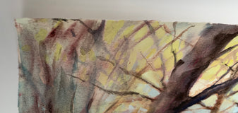 Original art for sale at UGallery.com | Spinning a Spell of Fall Becoming Winter by Melissa Gannon | $400 | mixed media artwork | 14' h x 13.85' w | thumbnail 2