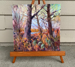 Original art for sale at UGallery.com | Spinning a Spell of Fall Becoming Winter by Melissa Gannon | $400 | mixed media artwork | 14' h x 13.85' w | photo 3