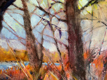 Original art for sale at UGallery.com | Spinning a Spell of Fall Becoming Winter by Melissa Gannon | $400 | mixed media artwork | 14' h x 13.85' w | thumbnail 4