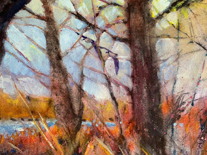 Spinning a Spell of Fall Becoming Winter by Melissa Gannon |   Closeup View of Artwork 