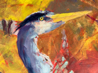 Original art for sale at UGallery.com | Heron in the Fall by Melissa Gannon | $550 | oil painting | 24' h x 12' w | photo 4