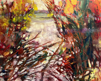 oil painting by Melissa Gannon titled Peeking Through the Underbrush