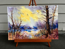 Original art for sale at UGallery.com | A Moment to Ponder by Melissa Gannon | $500 | watercolor painting | 15' h x 22.5' w | thumbnail 3