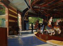 Original art for sale at UGallery.com | Central Park Carousel by Onelio Marrero | $1,025 | oil painting | 18' h x 24' w | thumbnail 1