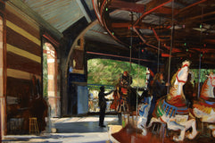 Original art for sale at UGallery.com | Central Park Carousel by Onelio Marrero | $1,025 | oil painting | 18' h x 24' w | thumbnail 4