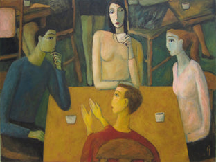 Original art for sale at UGallery.com | Middle Table Meeting by Glenn Quist | $1,675 | acrylic painting | 30' h x 40' w | photo 1