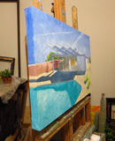 Original art for sale at UGallery.com | Contrails by Mitchell Freifeld | $400 | oil painting | 21' h x 35' w | thumbnail 4